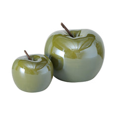 Set 2 decoratiuni verzi din ceramica 7 / 9 cm design mar Perly Boltze