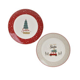 Hectarul - Set 6 farfurii din portelan, model de Craciun, diametru 27cm, INART assorted