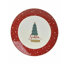 Set 6 farfurii din portelan, model de Craciun, diametru 27cm, INART assorted