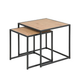 Hectarul - Set 2 masute de cafea maro din MDF Seaford Actona