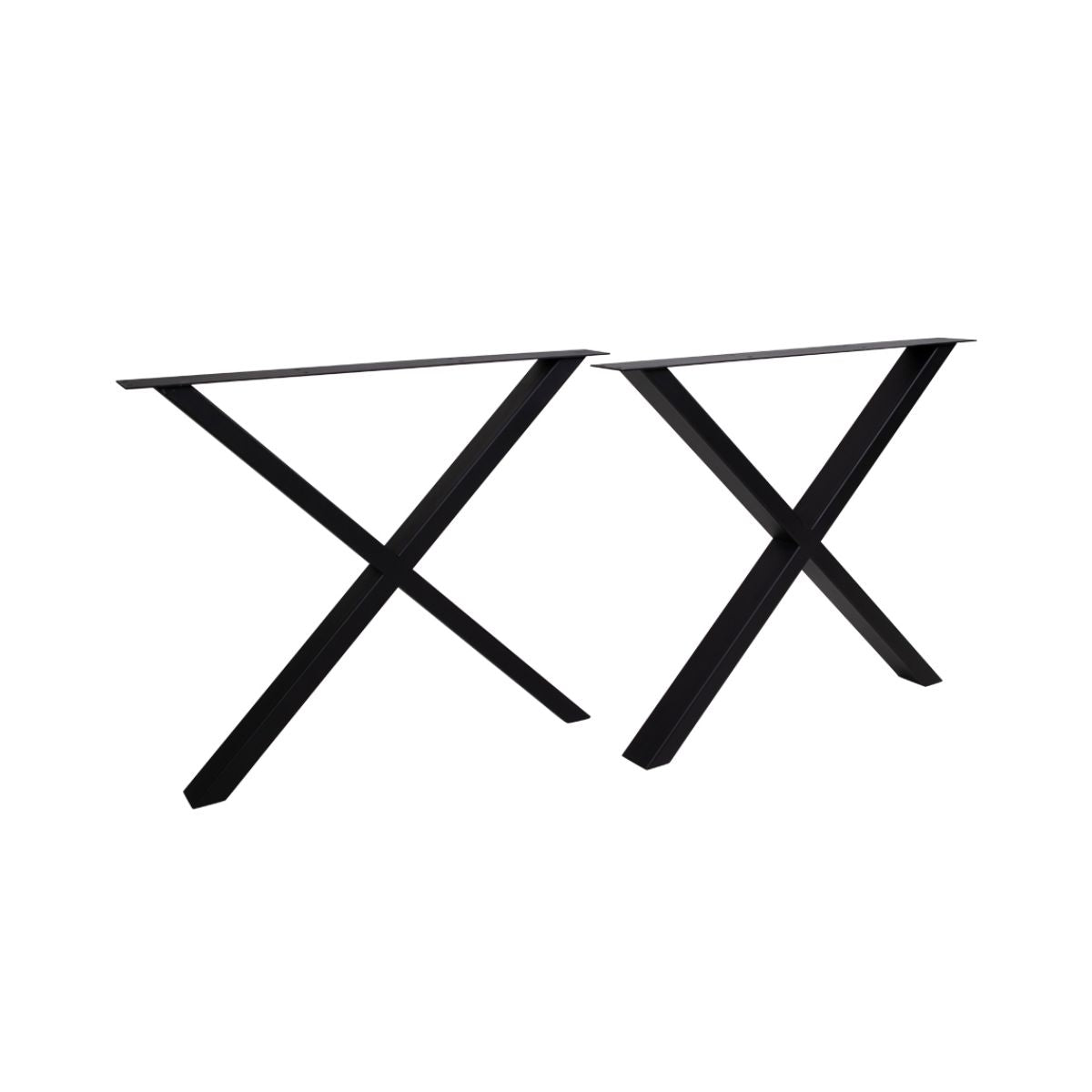 Set 2 picioare de masa in X negre din metal vopsit electrostatic 8x86x72 cm Nimes House Nordic, 1, hectarul.ro