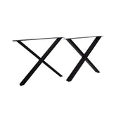 Hectarul - Set 2 picioare de masa in X negre din metal vopsit electrostatic 8x86x72 cm Nimes House Nordic
