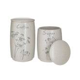 Hectarul - Set 2 recipiente de depozitare crem din portelan Dill Inart