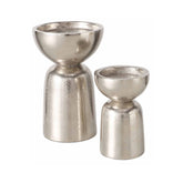 Hectarul - Set 2 suporturi de lumanare argintii din metal 17 / 12 cm Cylin Boltze