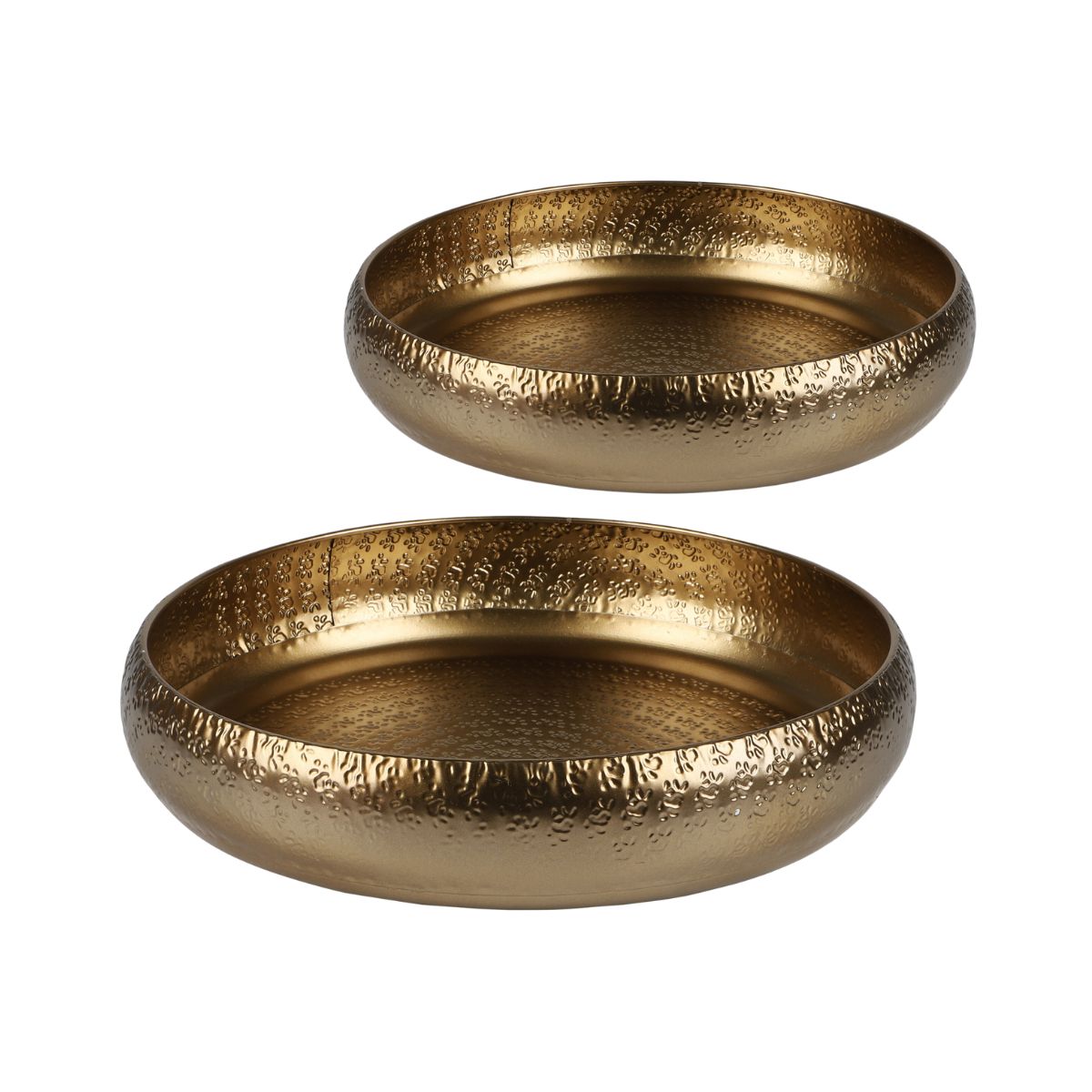 Set 2 tavi aurii din metal Ø27,5 cm / Ø34,5 cm Gold Home Urban Living, 1, hectarul.ro