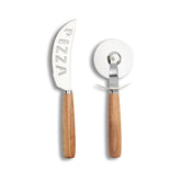 Hectarul - Set de 2 ustensile pentru pizza, din lemn si inox, Pizza Cutting Zeller