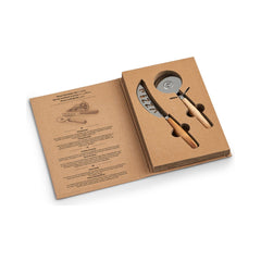 Set de 2 ustensile pentru pizza, din lemn si inox, Pizza Cutting Zeller