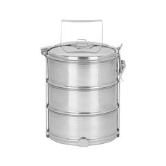 Set 3 caserole termoizolante pentru alimente Magic Home, din inox 1.2 l, 16x26 cm, argintiu