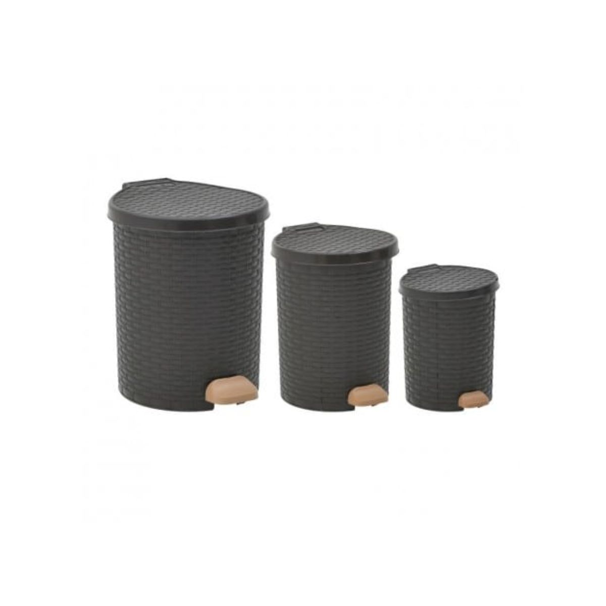 Set 3 cosuri de gunoi maro/bej, 1, hectarul.ro