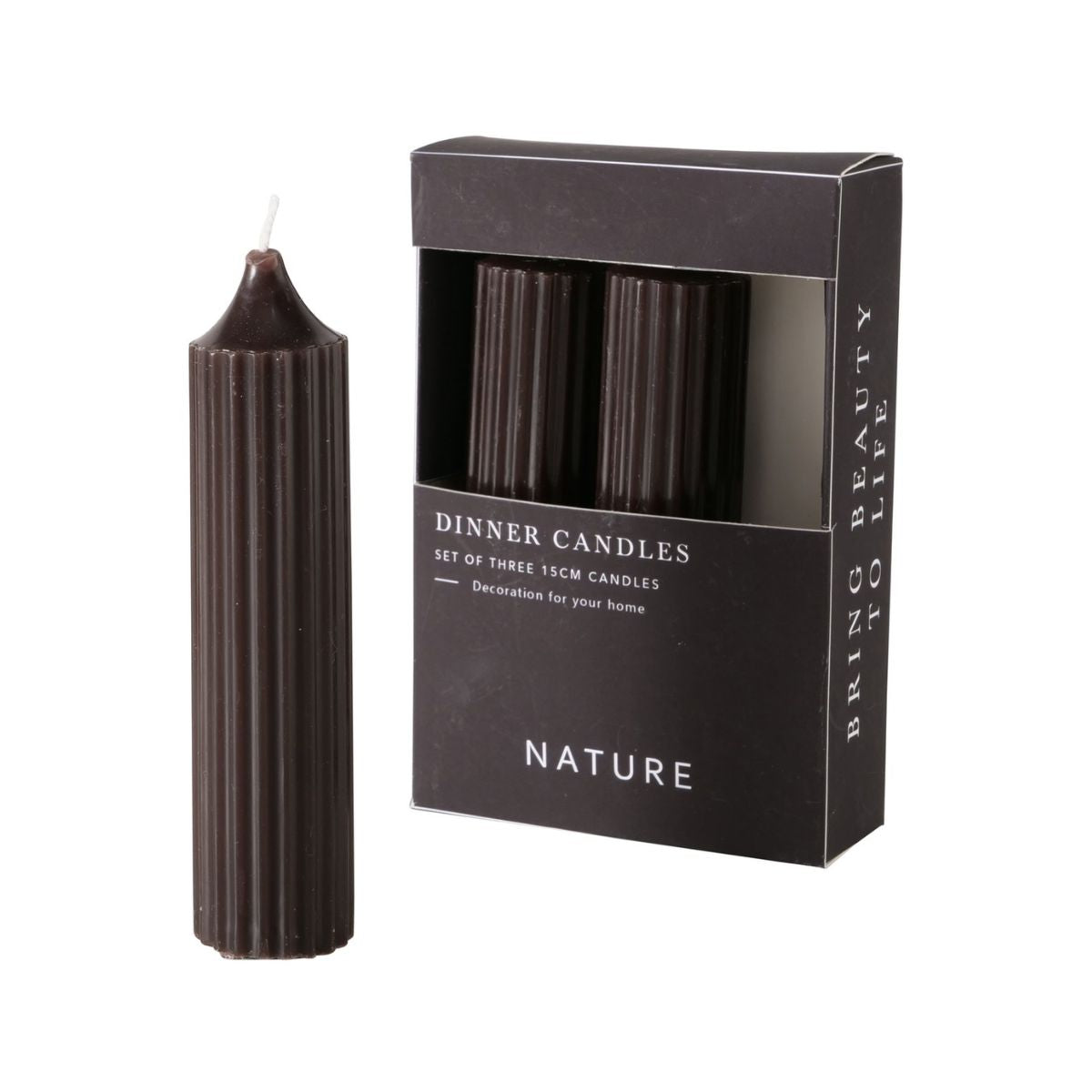 Set 3 lumanari negre din parafina 15 cm Riffly Boltze, 1, hectarul.ro