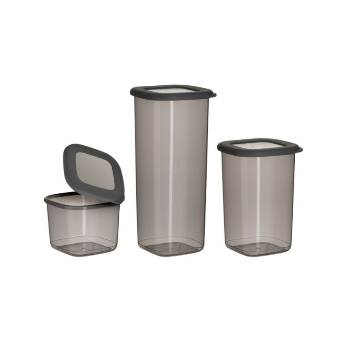 Set 3 recipiente depozitare alimente ( 550 ml, 1200 ml, 1750 ml) din plastic termorezistent , cu capac etans, 1, hectarul.ro