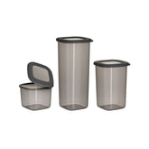 Hectarul - Set 3 recipiente depozitare alimente ( 550 ml, 1200 ml, 1750 ml) din plastic termorezistent , cu capac etans