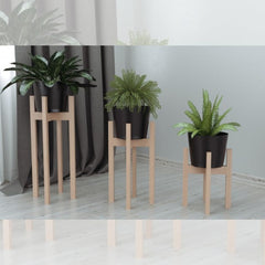 Set 3 suporturi pentru ghivece flori, din lemn, 26.50 x 26.50 x 65/50/32 cm, bienWood BIE7001