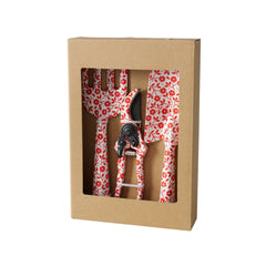 Set 3 unelte pentru gradinarit, alb/rosu din metal, Lilly Boltze