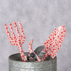 Set 3 unelte pentru gradinarit, alb/rosu din metal, Lilly Boltze