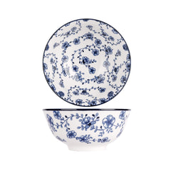 Set 4 boluri alb/albastru din portelan Ø15 cm Flor Azul Cosy&Trendy