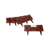 Hectarul - Set 4 borduri decorative ( 1 cu lampa solara) din polipropilena Strend Pro Garden GB004, 45x29 cm, maro