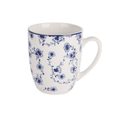 Hectarul - Set 4 cani alb/albastru din portelan 37 cl Flor Azul Cosy&Trendy