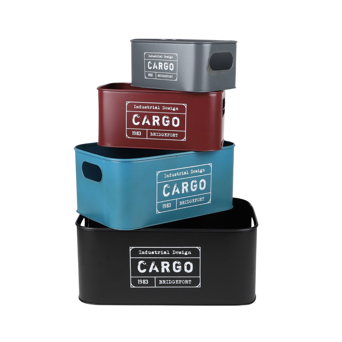 Set 4 cutii depozitare din metal Loft Cargo Urban Living, 1, hectarul.ro