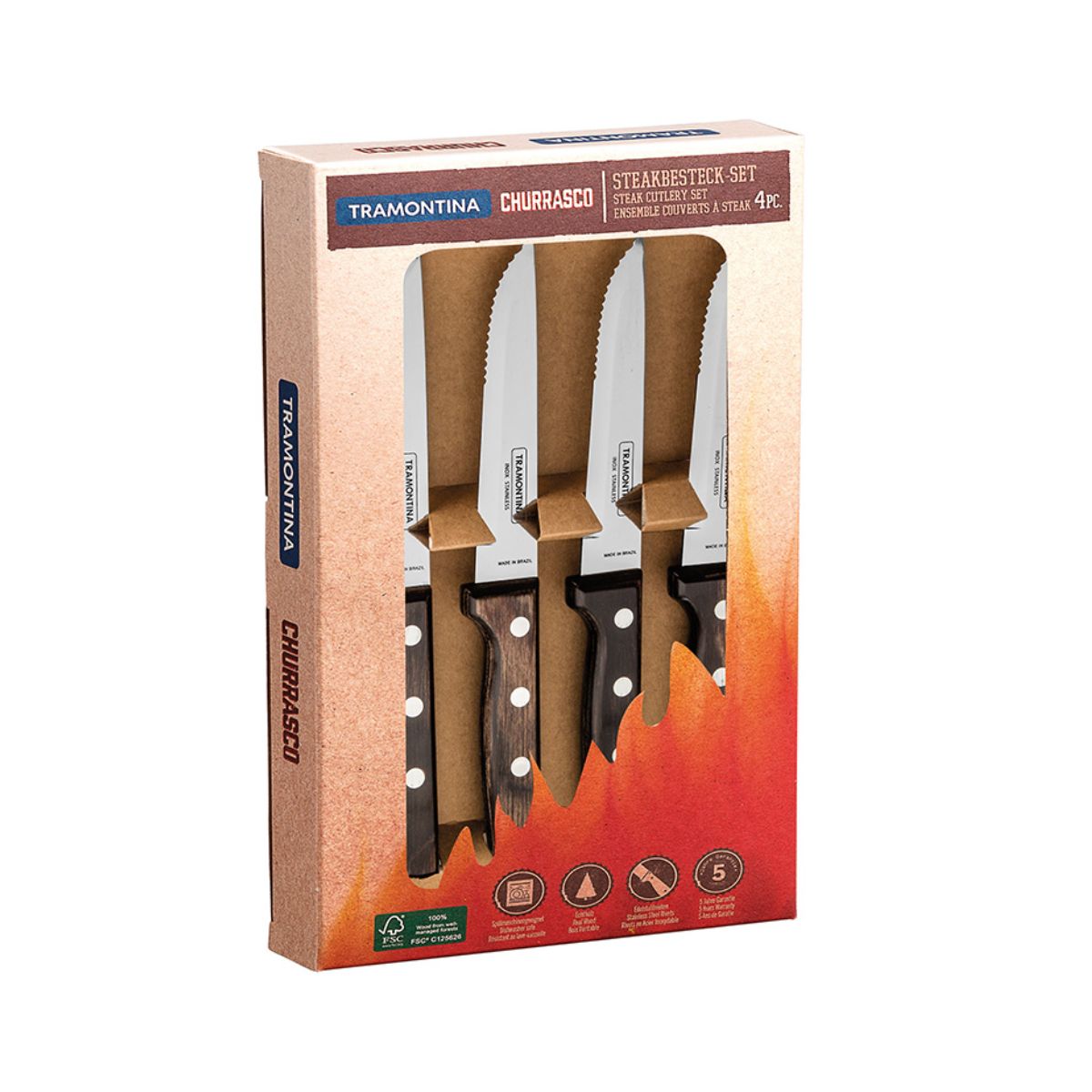 Set 4 cutite Gaucho Steak maro Tramontina, 1, hectarul.ro