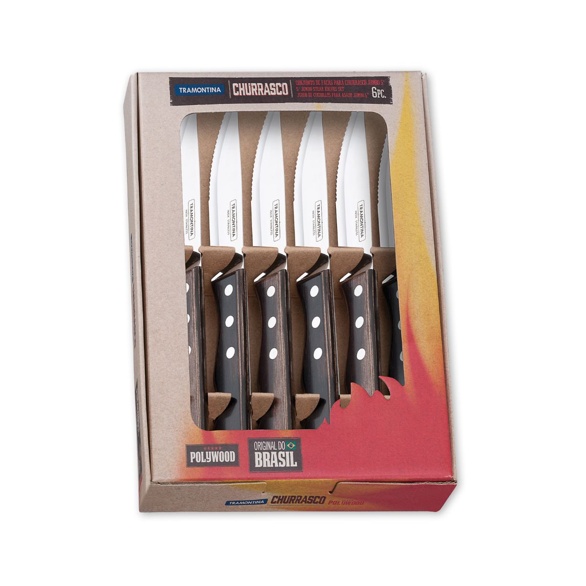 Set 6 cutite Jumbo Steak maro Tramontina, 1, hectarul.ro
