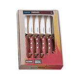 Hectarul - Set 6 cutite Jumbo Steak rosu Tramontina