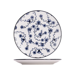 Set 4 farfurii alb/albastru din portelan Ø19 cm Flor Azul Cosy&Trendy