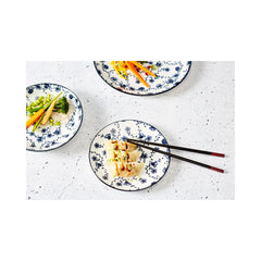 Set 4 farfurii alb/albastru din portelan Ø19 cm Flor Azul Cosy&Trendy