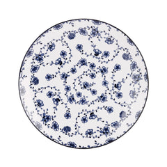 Set 4 farfurii alb/albastru din portelan Ø27 cm Flor Azul Cosy&Trendy