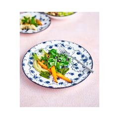 Set 4 farfurii alb/albastru din portelan Ø27 cm Flor Azul Cosy&Trendy