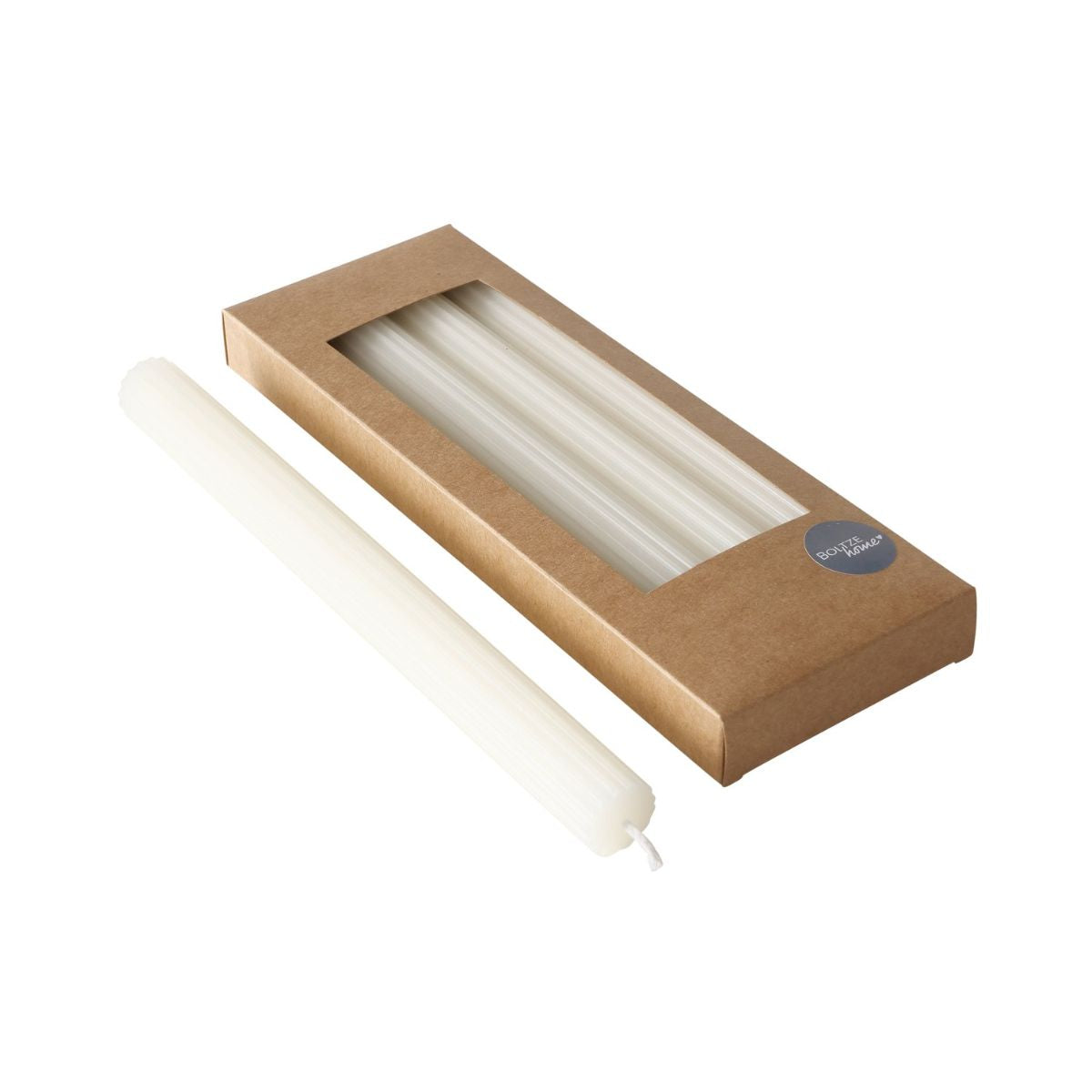 Set 4 lumanari albe din parafina 25 cm Classic Boltze, 1, hectarul.ro