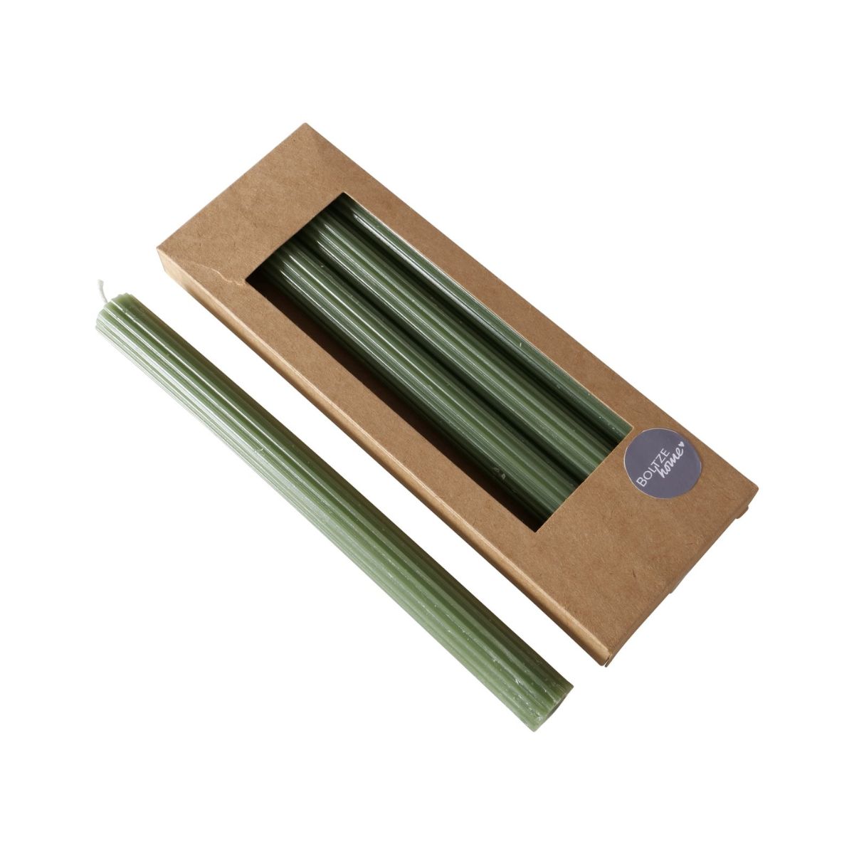 Set 4 lumanari verzi din parafina 25 cm Classic Boltze, 1, hectarul.ro