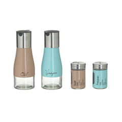 Set 4 recipiente 7X7X18 cm / Φ5X8 Inart