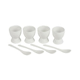 Hectarul - Set 4 suporturi cu lingurite pentru ou, albe, din ceramica, Ø5,5x6,3 cm Egg Cup Urban Living