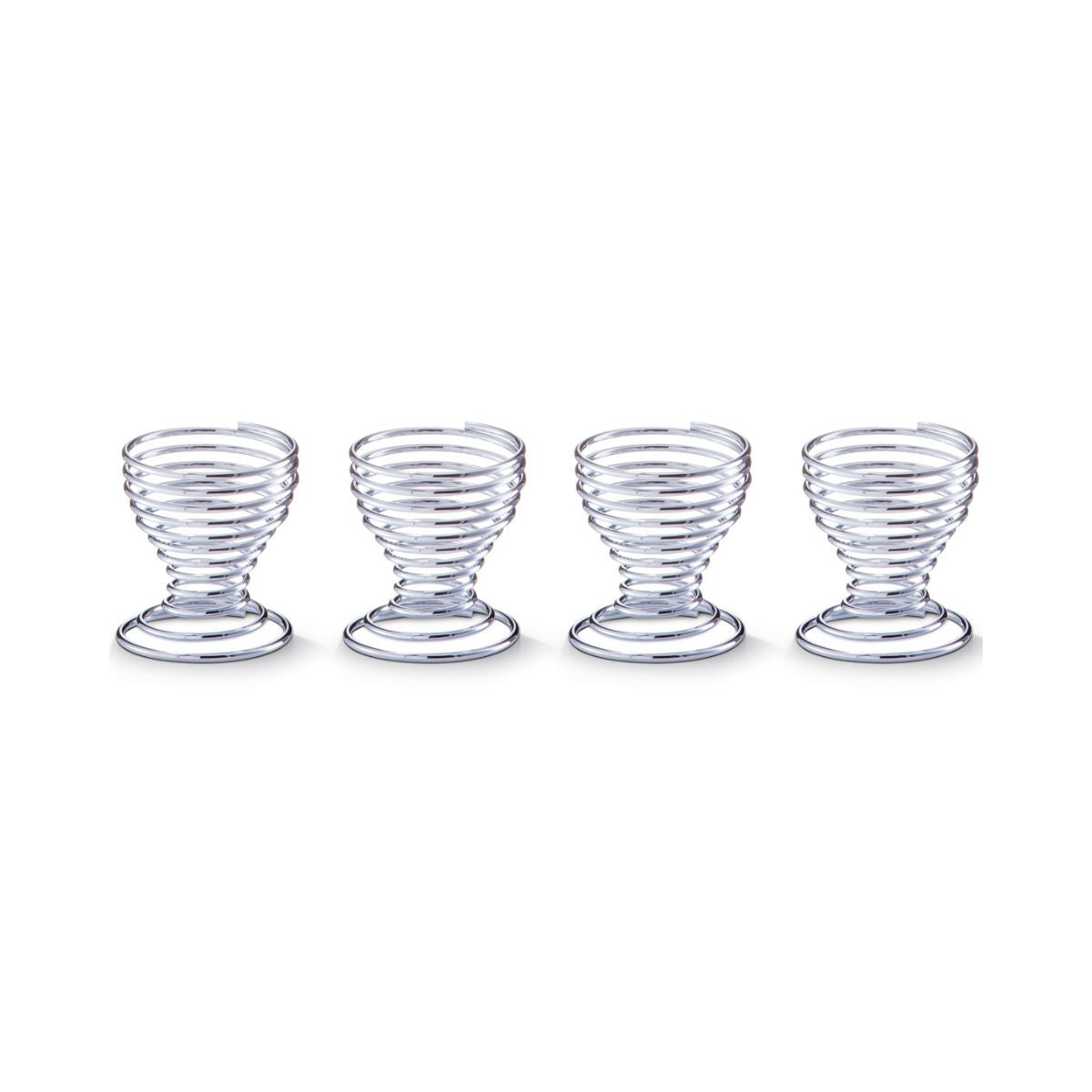 Set 4 suporturi pentru ou, argintii, din metal, Ø5x5,5, Egg Cup Zeller, 1, hectarul.ro