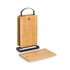 Set 4 tocatoare cu suport, maro, din bambus, 30 cm, Cutting board Zeller