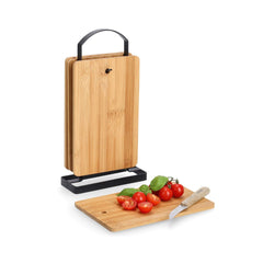 Set 4 tocatoare cu suport, maro, din bambus, 30 cm, Cutting board Zeller