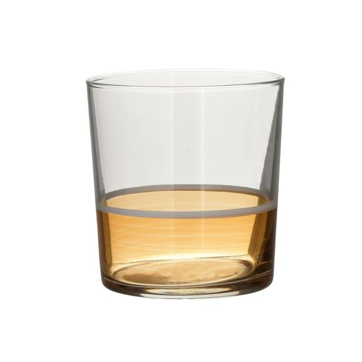 Set 6 pahare de apa Inart,din sticla, transparent/aramiu, 0.38 l, 1, hectarul.ro