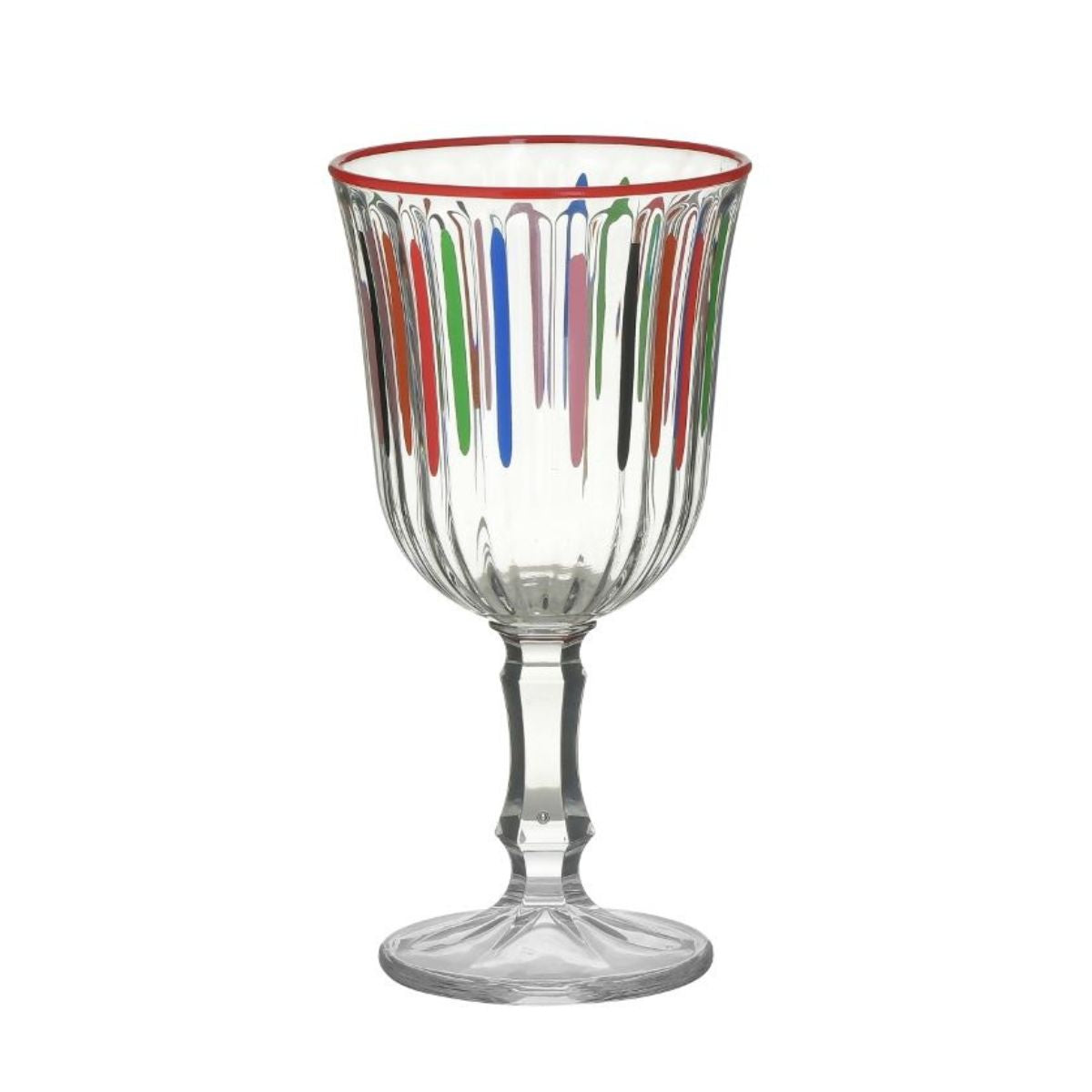 Set 6 pahare de vin multicolor-transparent din sticla 240cc Inart, 1, hectarul.ro