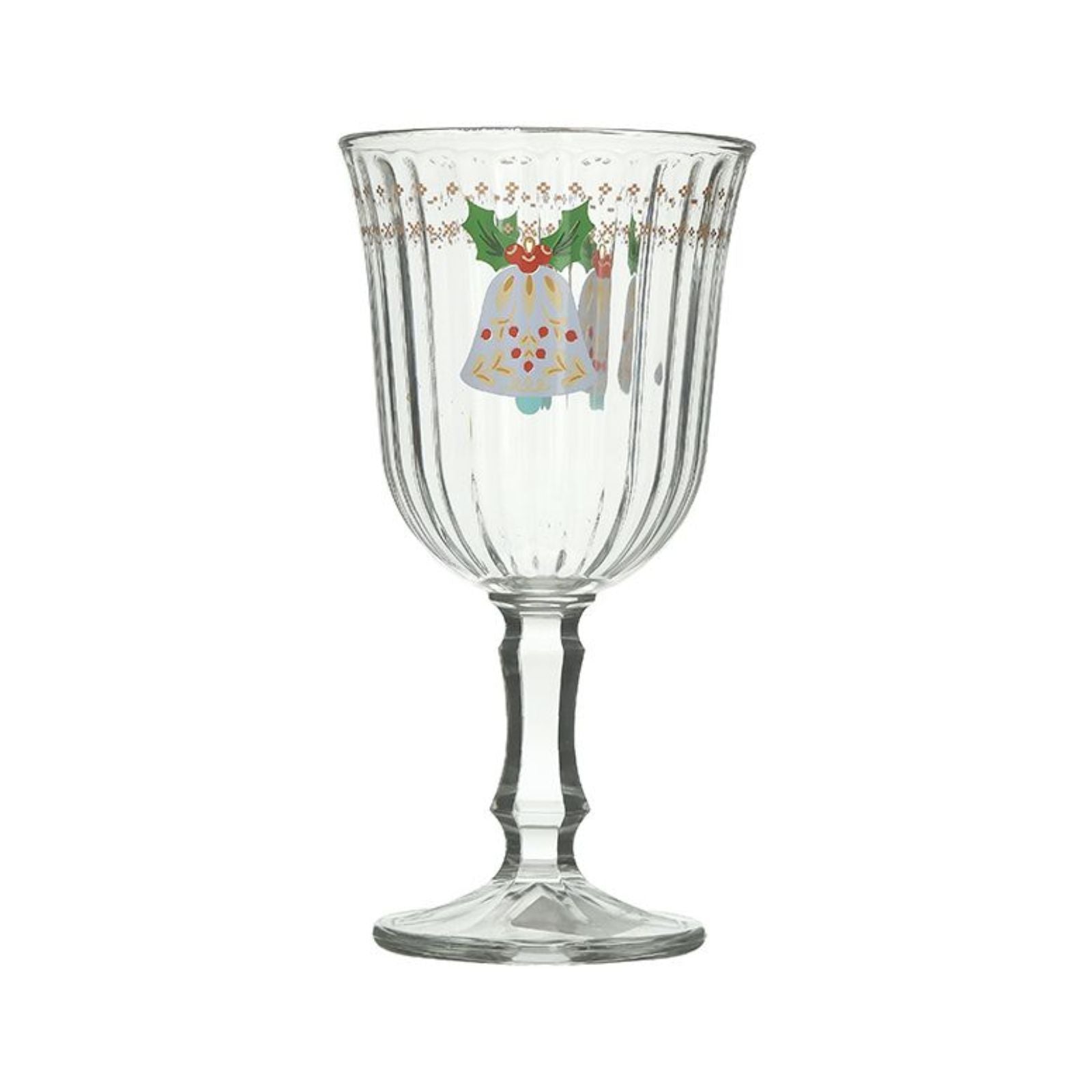 Set 6 pahare din sticla Craciun Jingle bell 240cc Inart, 1, hectarul.ro