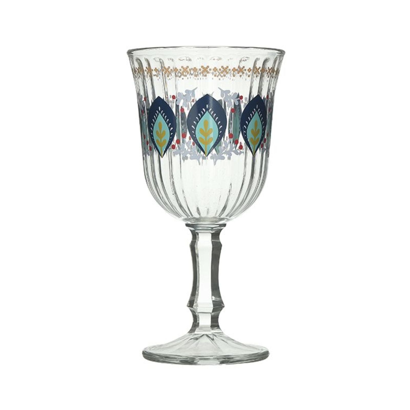 Set 6 pahare din sticla Craciun Leaf 240cc Inart, 1, hectarul.ro