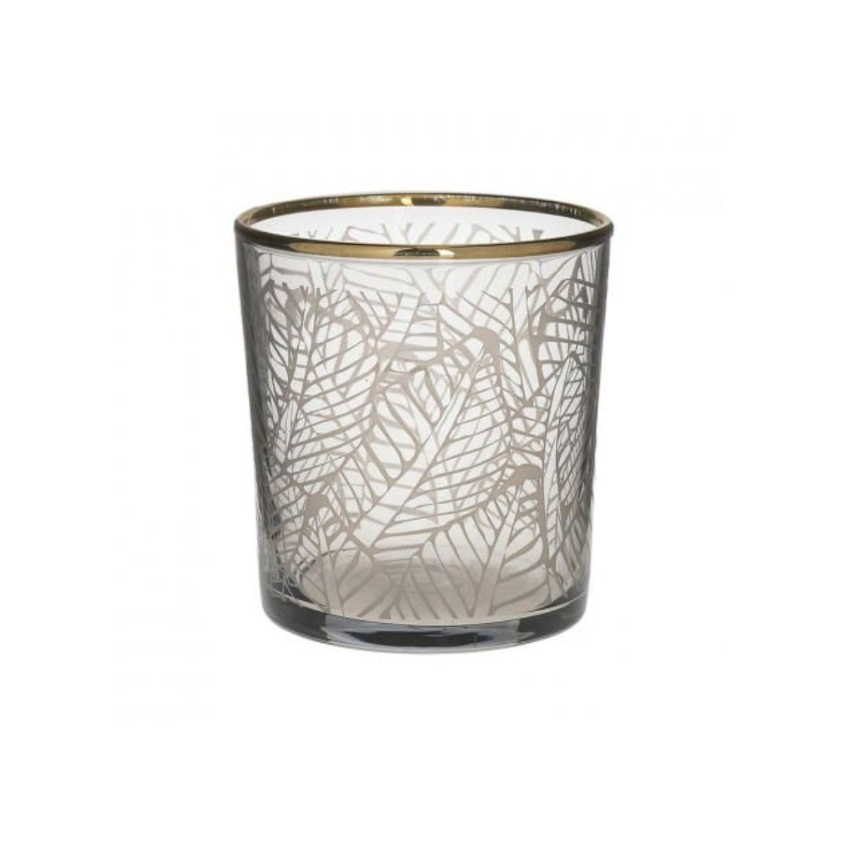 Set 6 pahare pentru apa, sticla gri, motive florale, 380 ml, 1, hectarul.ro