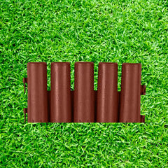 Set 8 borduri decorative din polipropilena de culoare maro terracotta stabilizata UV, 27x24 cm