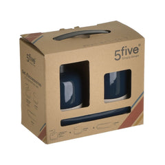 Set accesorii baie albastru inchis/alb 9Χ9Χ13,5 cm Inart