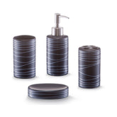 Hectarul - Set accesorii de baie, negru, din ceramica, Lines Zeller