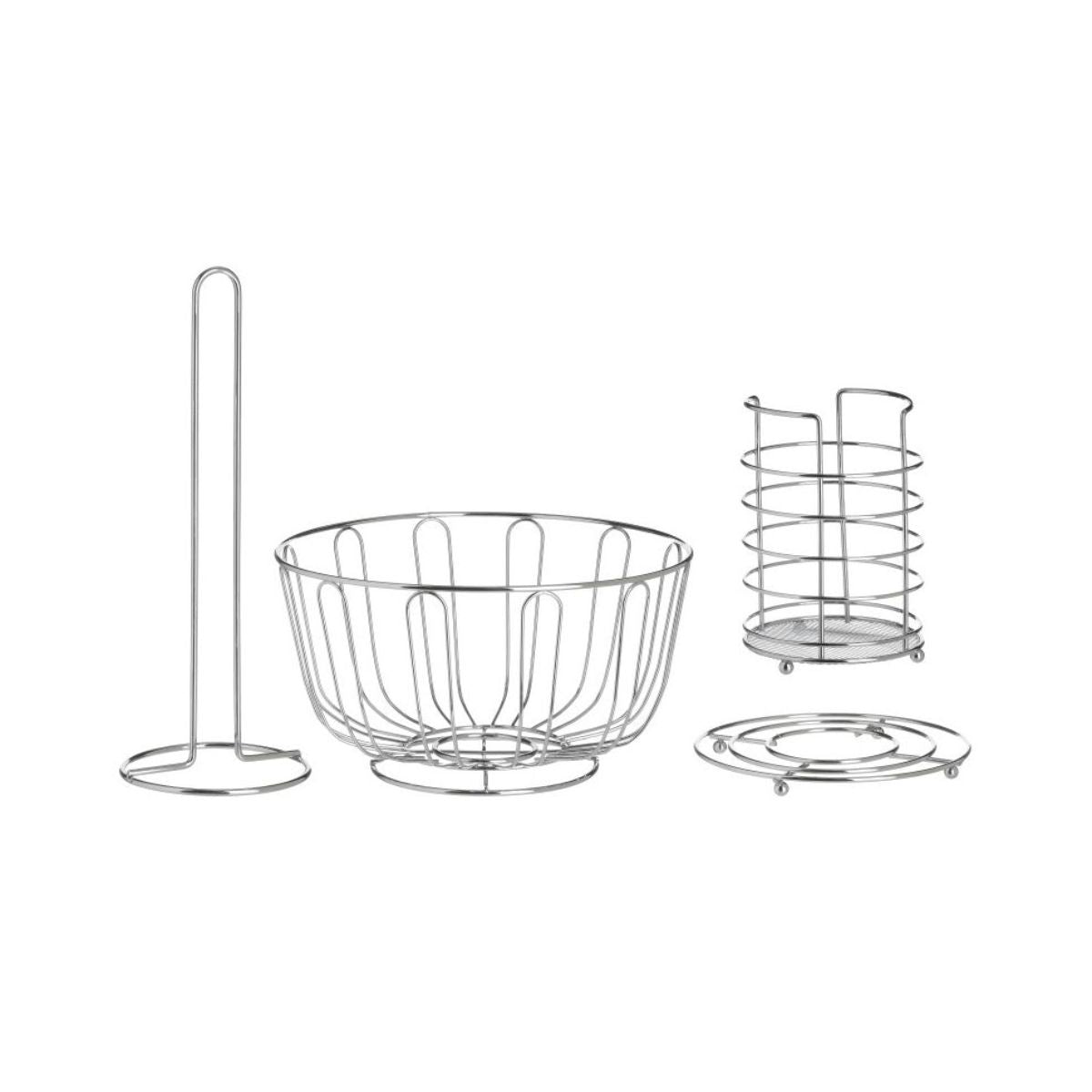 Set accesorii de bucatarie 4 piese argintiu din inox Inart, 1, hectarul.ro