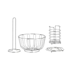 Set accesorii de bucatarie 4 piese argintiu din inox Inart