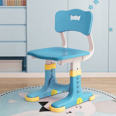 Set birou 70X45.5X70 cm si scaunel 37X34X72 cm din plastic ultra-rezistent, pentru copii, cu lampa LED, inaltime reglabila, Hectarul, albastru