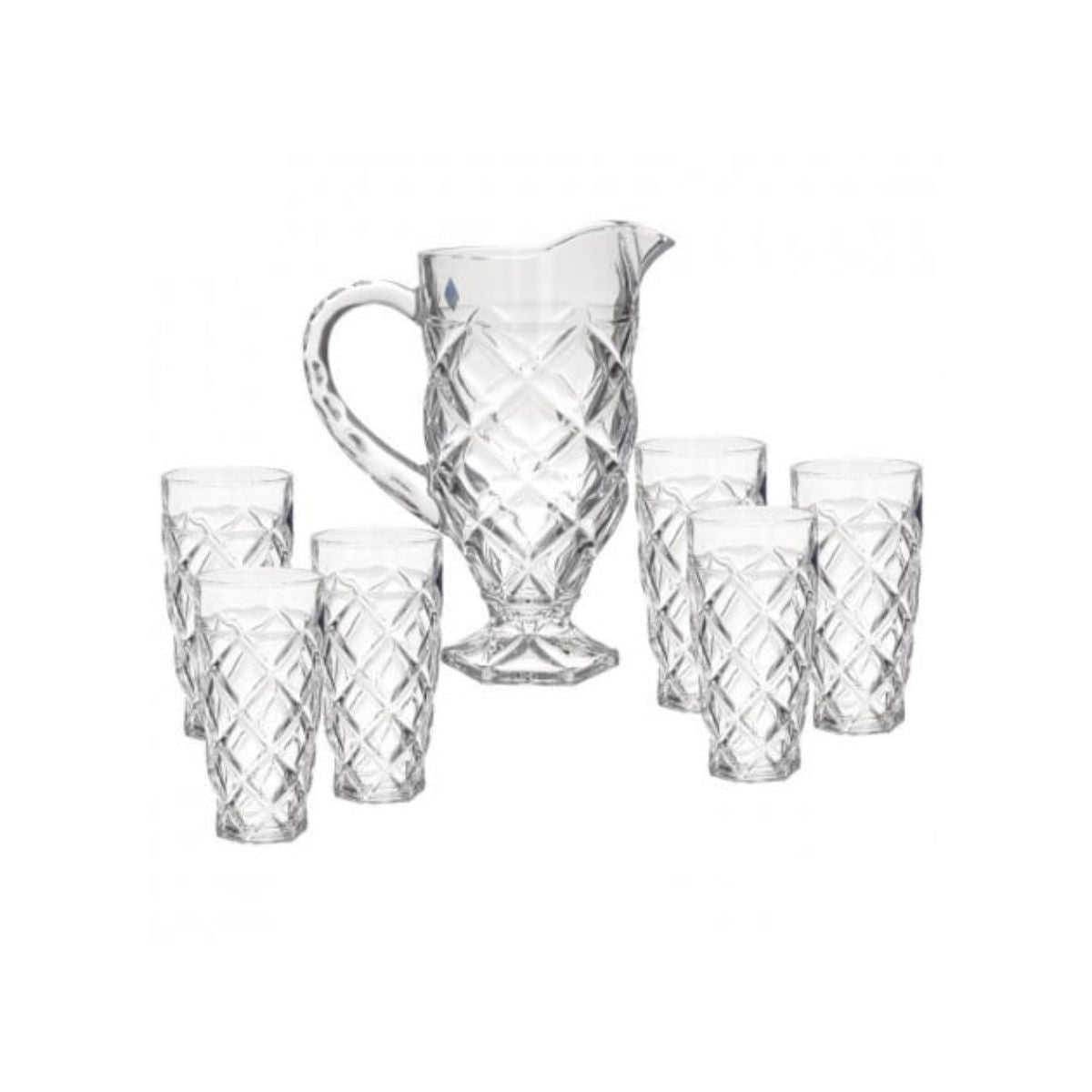 Set carafa si 6 pahare din sticla transparenta 1000/312, 1, hectarul.ro