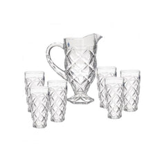 Set carafa si 6 pahare din sticla transparenta 1000/312